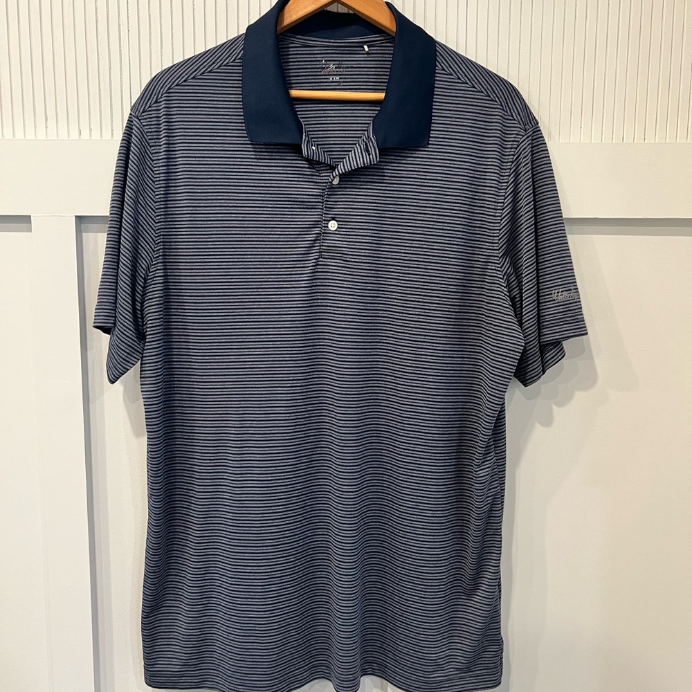 Walter Hagen Navy and White Striped Polo Shirt